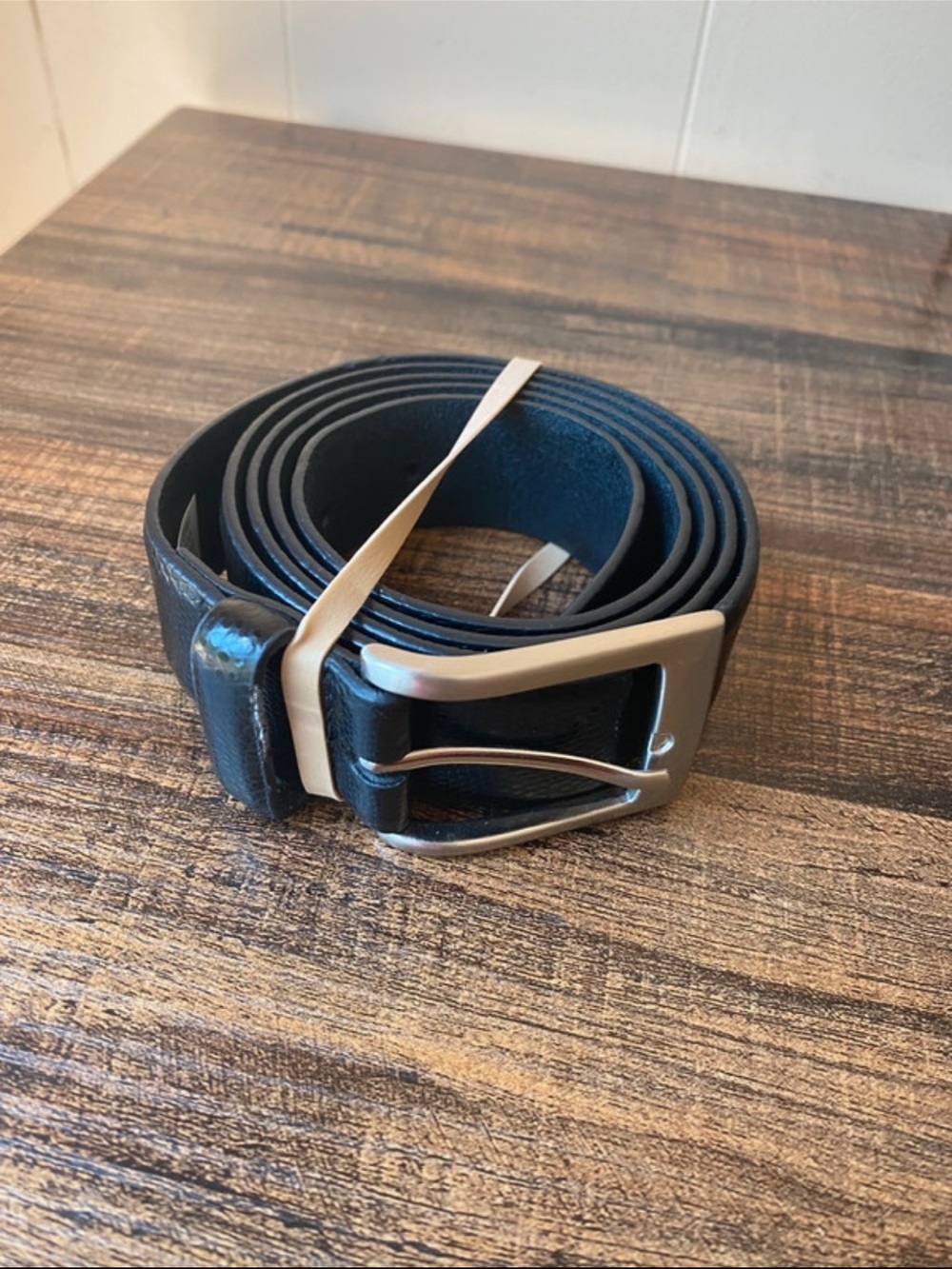 Linea Uomo Textured Leather Belt, 40”